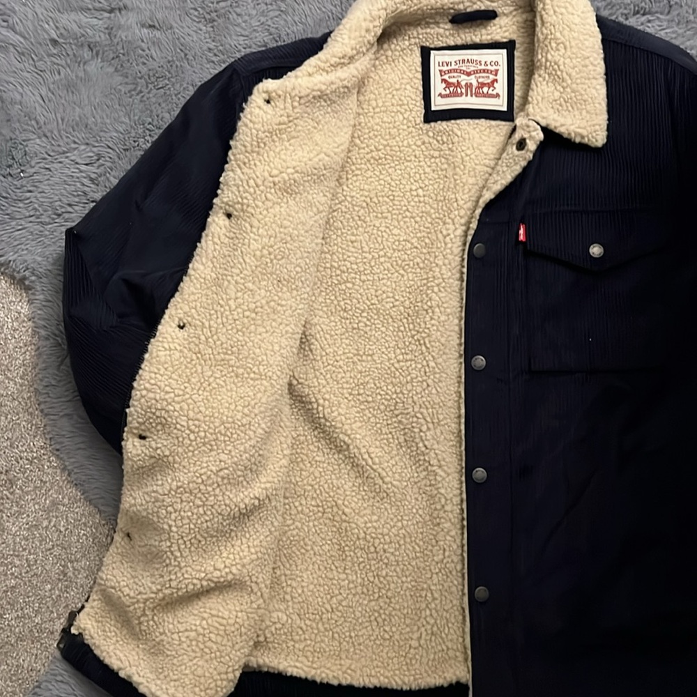 Levi's Men's Black Corduroy Jacket -Navy Blue - Picture 4 of 7